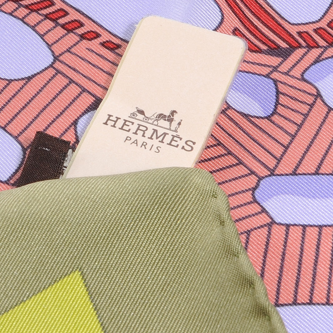 Hermes Silk Twill Grands Fonds Pocket Square Scarf 6 of 7