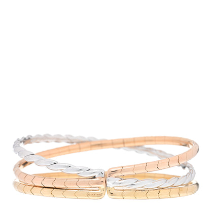 David Yurman 18K Yellow Rose White Gold Diamond Paveflex Three Row Bracelet 2 of 3