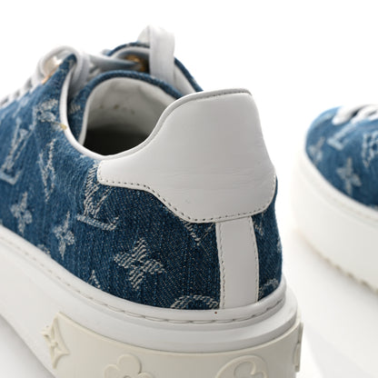 Louis Vuitton Denim Monogram Time Out Sneakers 37.5 Bleu Clair 10 of 12