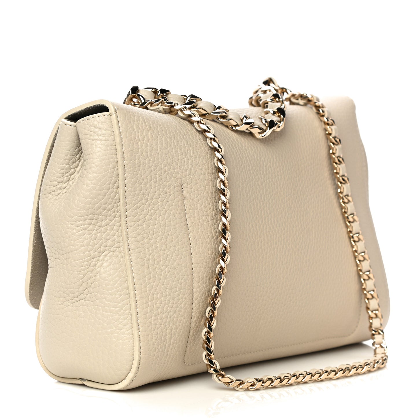 Small Classic Grain Calfskin Medium Lily Flap Grey