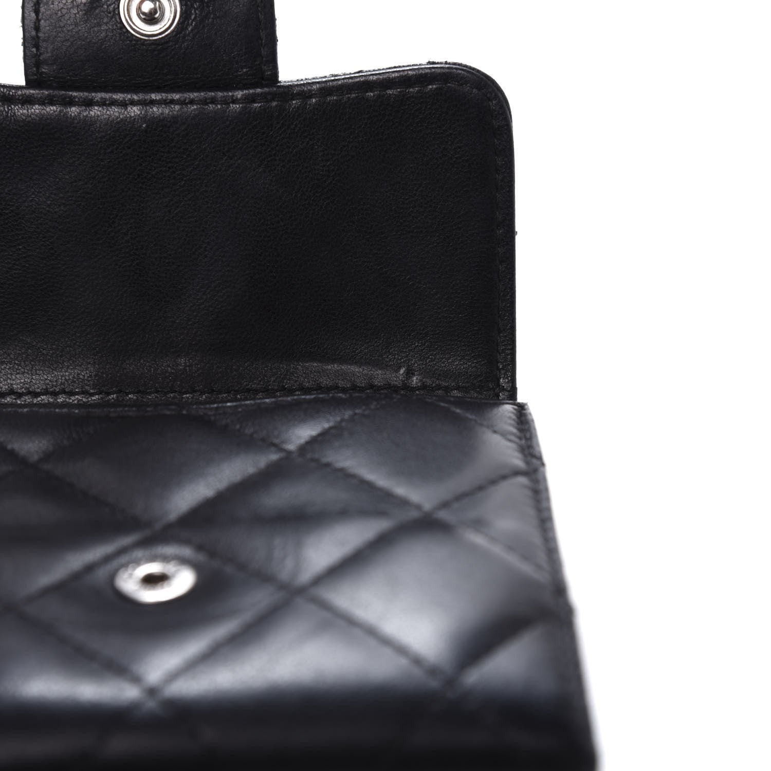 Chanel Lambskin Quilted Double Sided Wallet Black 12 of 14