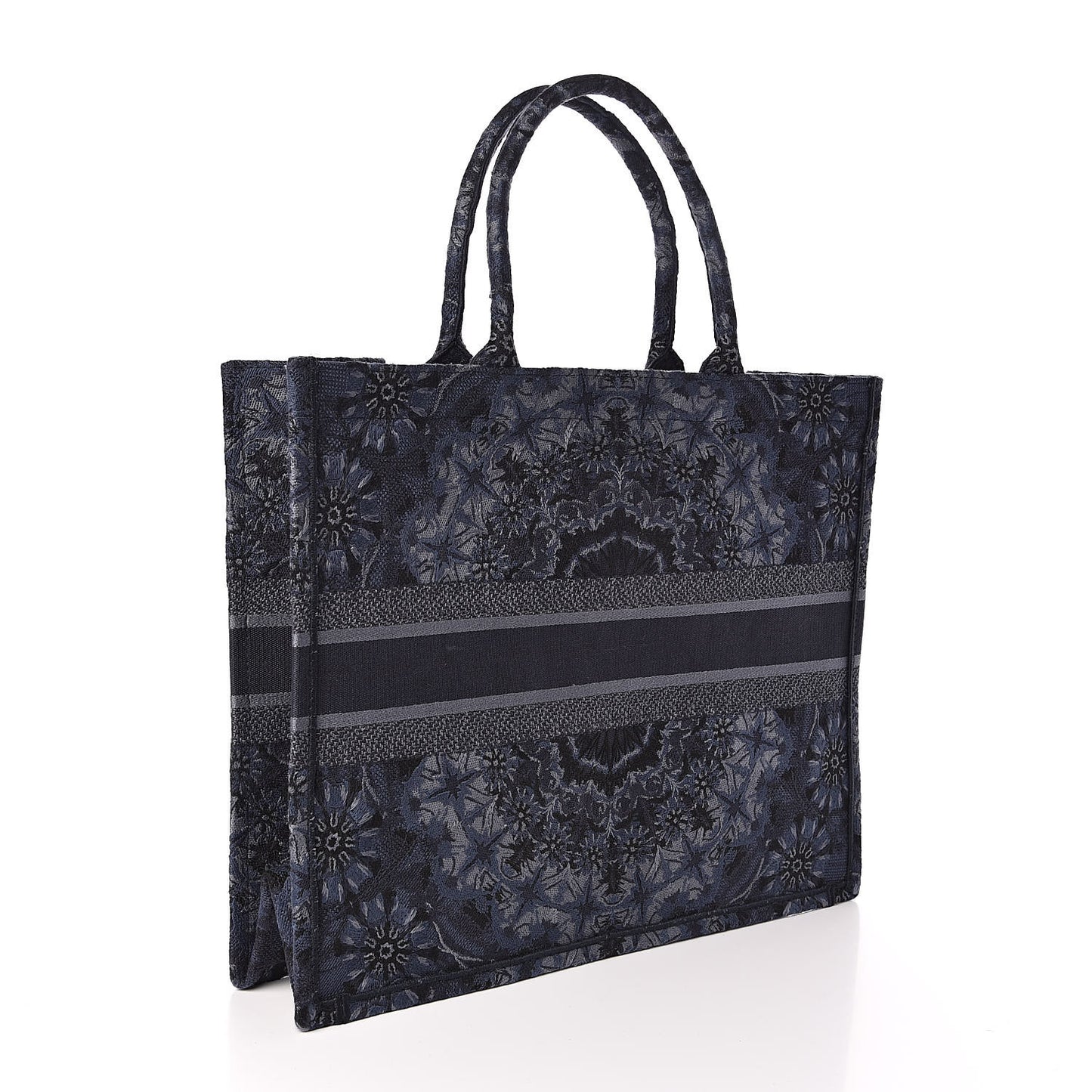 Canvas Embroidered KaleiDioroscopic Book Tote Blue