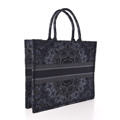 Christian Dior Canvas Embroidered KaleiDioroscopic Book Tote Blue 3 of 11