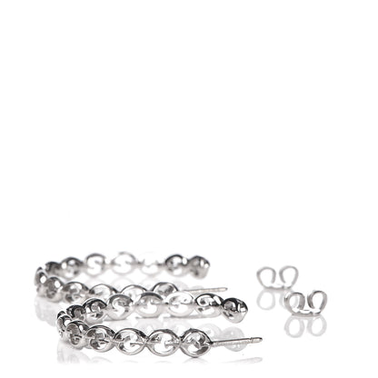 Gucci 18K White Gold Interlocking GG Hoop Earrings 3 of 5