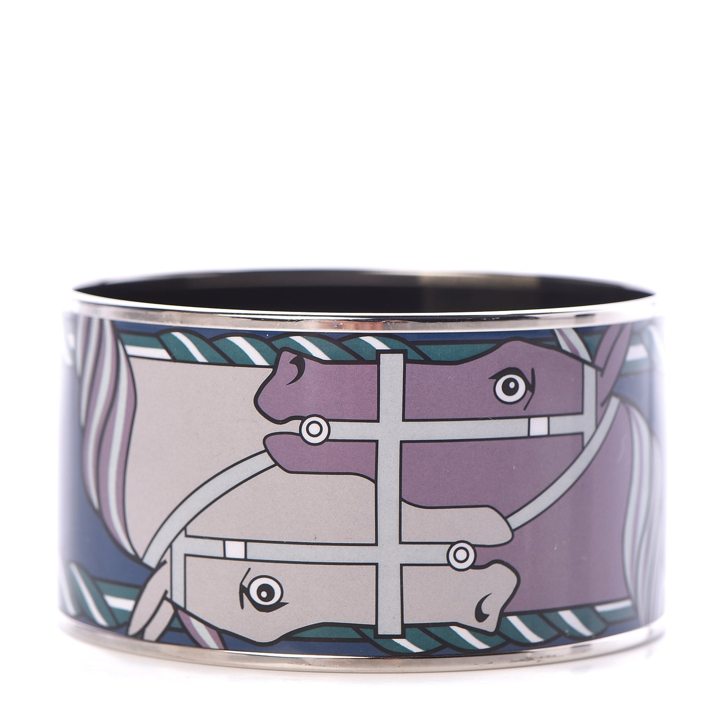 Enamel Printed Quadrige Extra Wide Bracelet 70 Mineral