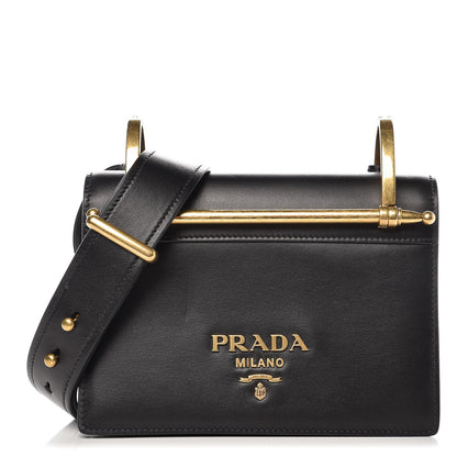 Prada Vitello Antic Soft Pattina Shoulder Bag Black 1 of 6