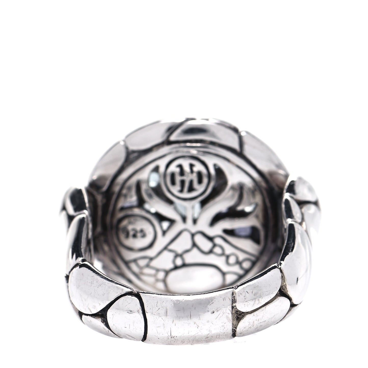 Sterling Silver Topaz Iolite Aquamarine Kali Round Lava Ring 54 7