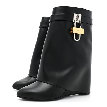 Givenchy Grained Calfskin Shark Lock Ankle Boots 38.5 Black 3 of 9