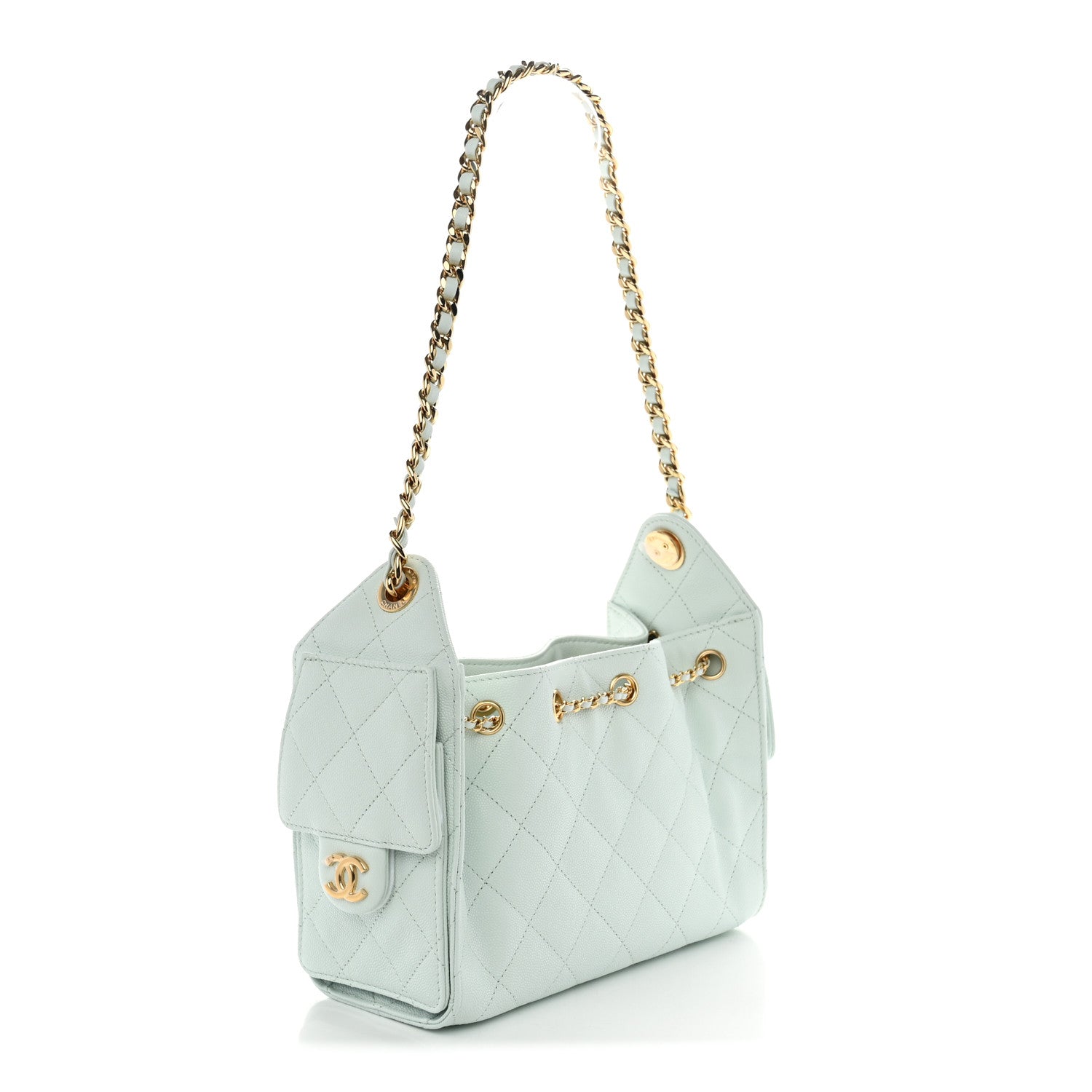 Chanel Caviar Quilted Mini Chanel 25 Handbag Light Green 3 of 11