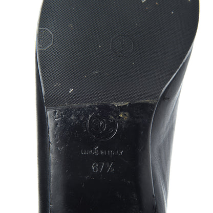 Chanel Lambskin Patent Cap Toe Ballerina Flats 37.5 Black 9 of 10
