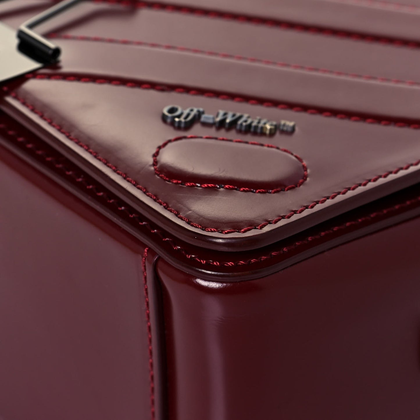 Calfskin Padded Diag Binder Flap Bag Burgundy