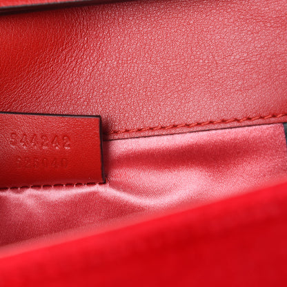 Gucci Velvet Crystal Square G Shoulder Bag Red 7 of 14