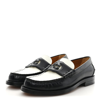 Gucci Millennial Ribot Cut Out Interlocking G Loafers 36 Black White 4 of 10