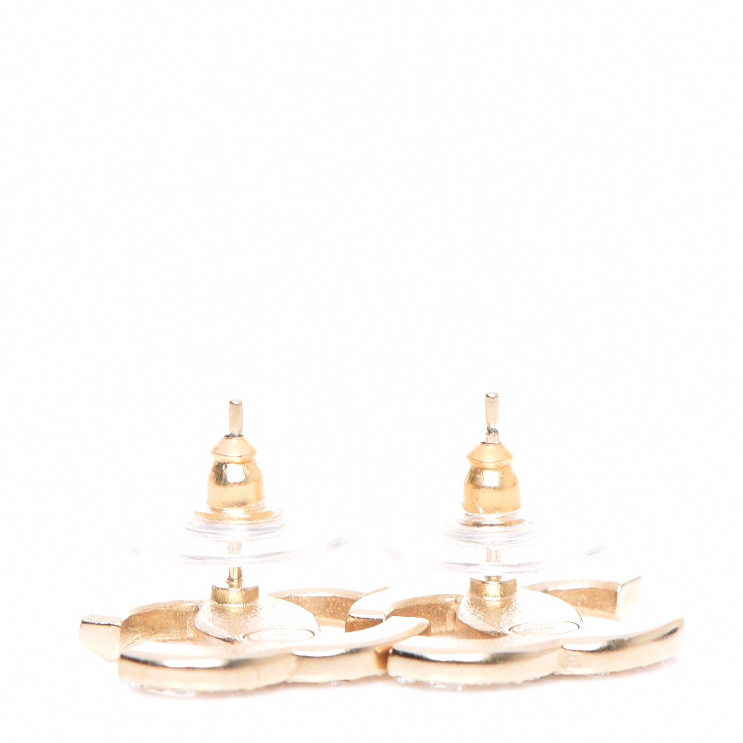 Chanel Crystal CC Earrings Gold 5 of 6