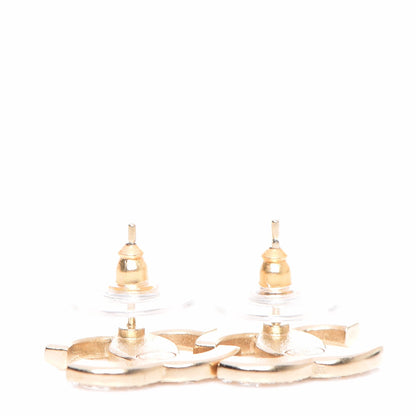 Chanel Crystal CC Earrings Gold 5 of 6