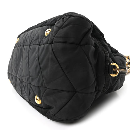 Prada Tessuto Nylon Chevron Catena Bag Black 10 of 10