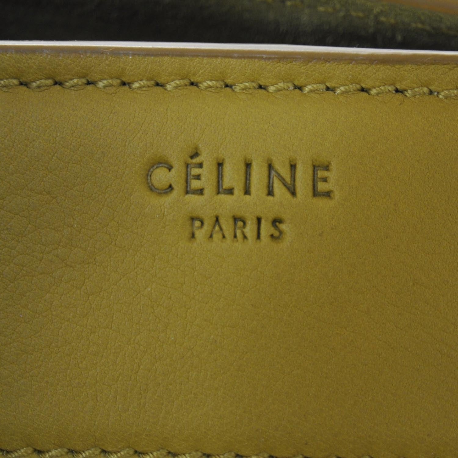 Celine Smooth Calfskin Medium Phantom Luggage Bag Curry 8 of 8