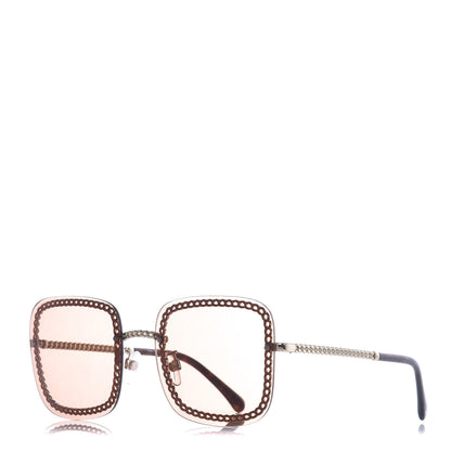 Chanel Metal Removable Chain Square Sunglasses 4244 Light Brown 1 of 8