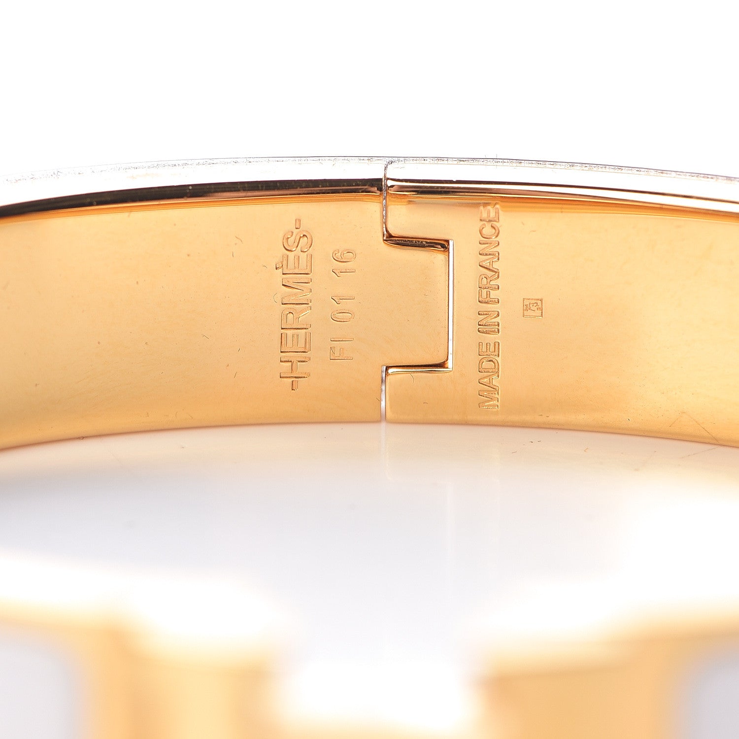 Hermes Enamel Narrow Clic Clac H Bracelet GM White 4 of 6