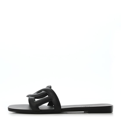 Hermes Rubber Aloha Sandals 41 Black 1 of 7