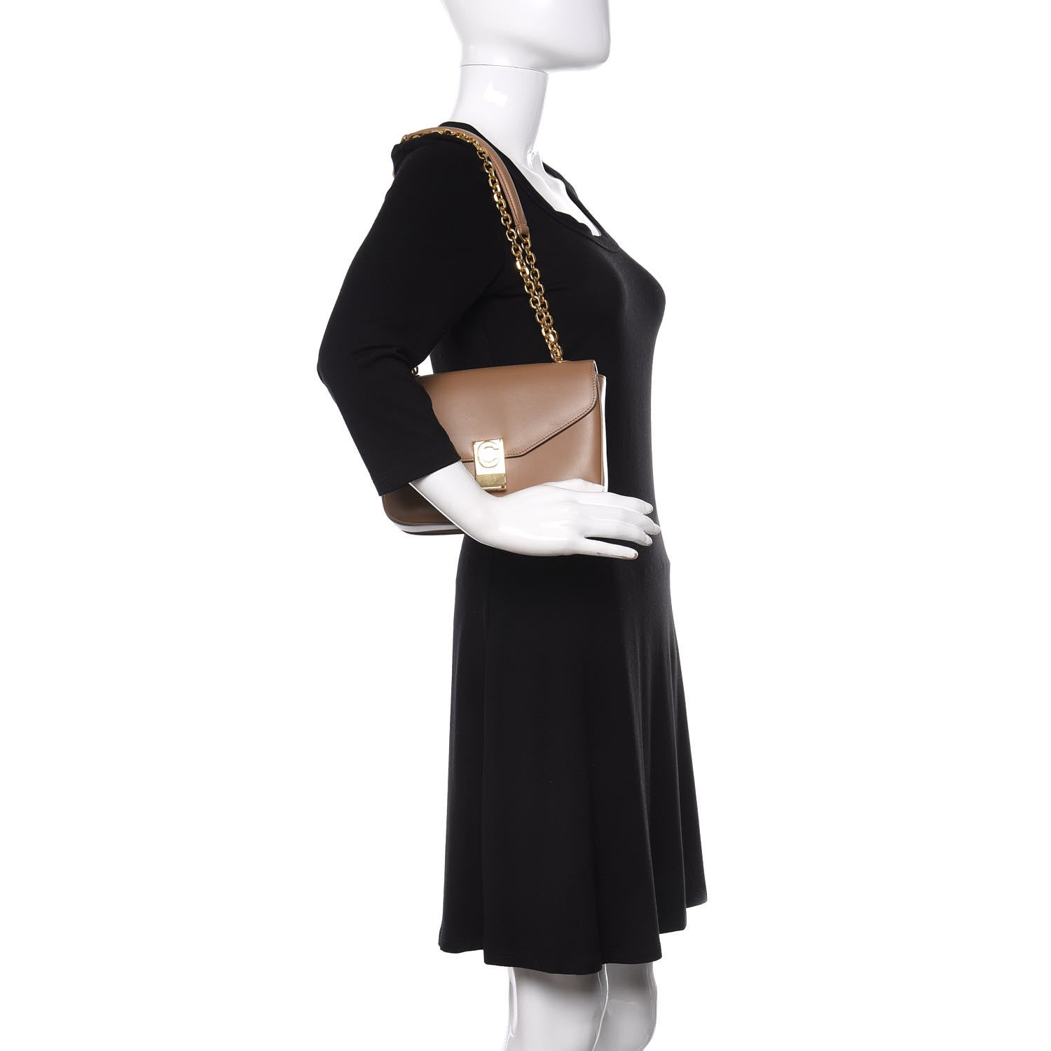 Celine Shiny Calfskin Medium C Bag Light Camel 3 of 14