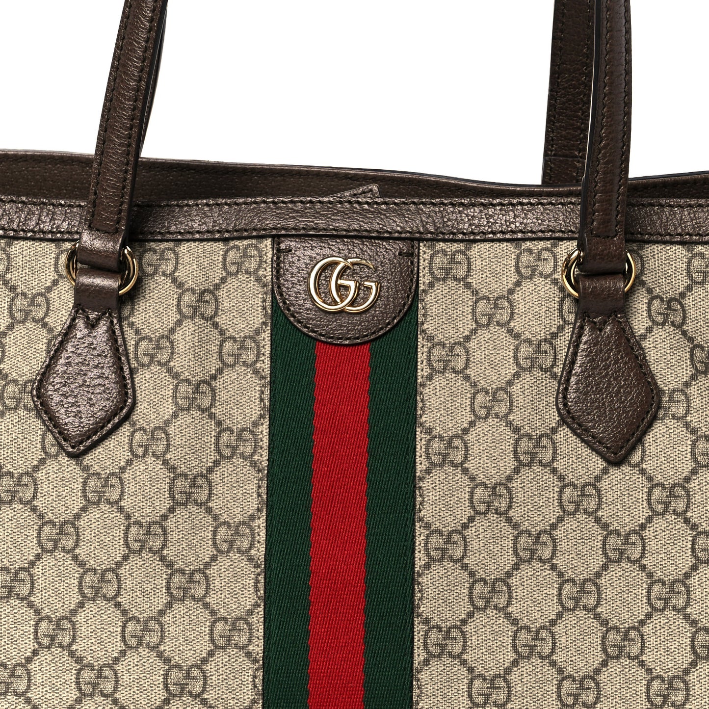 GG Supreme Monogram Medium Ophidia Shopping Tote Brown