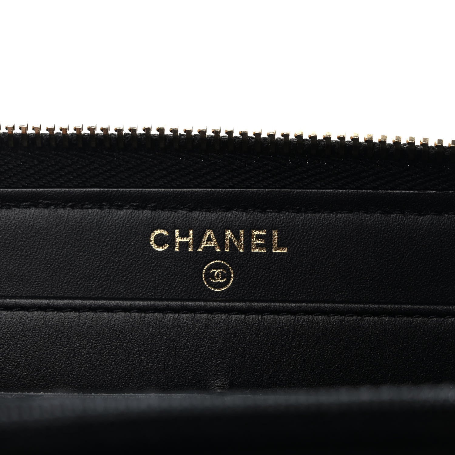 Chanel Aged Calfskin Quilted Lucky Charms 2.55 Reissue Zip Around Long Wallet Black 6 of 9
