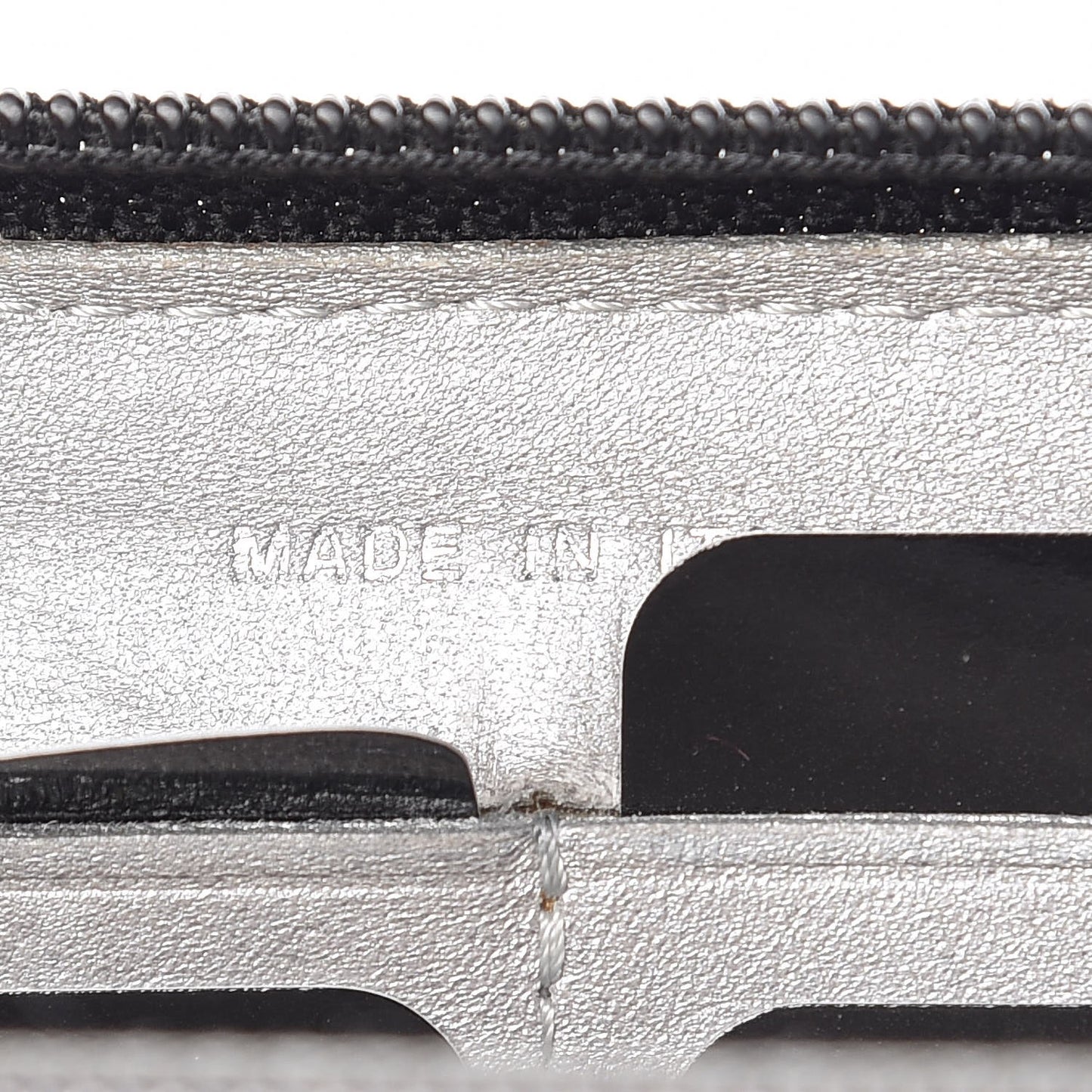 Lambskin Camellia Embossed Large Zip Around Gusset Wallet Black