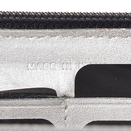 Chanel Lambskin Camellia Embossed Large Zip Around Gusset Wallet Black 7 of 10