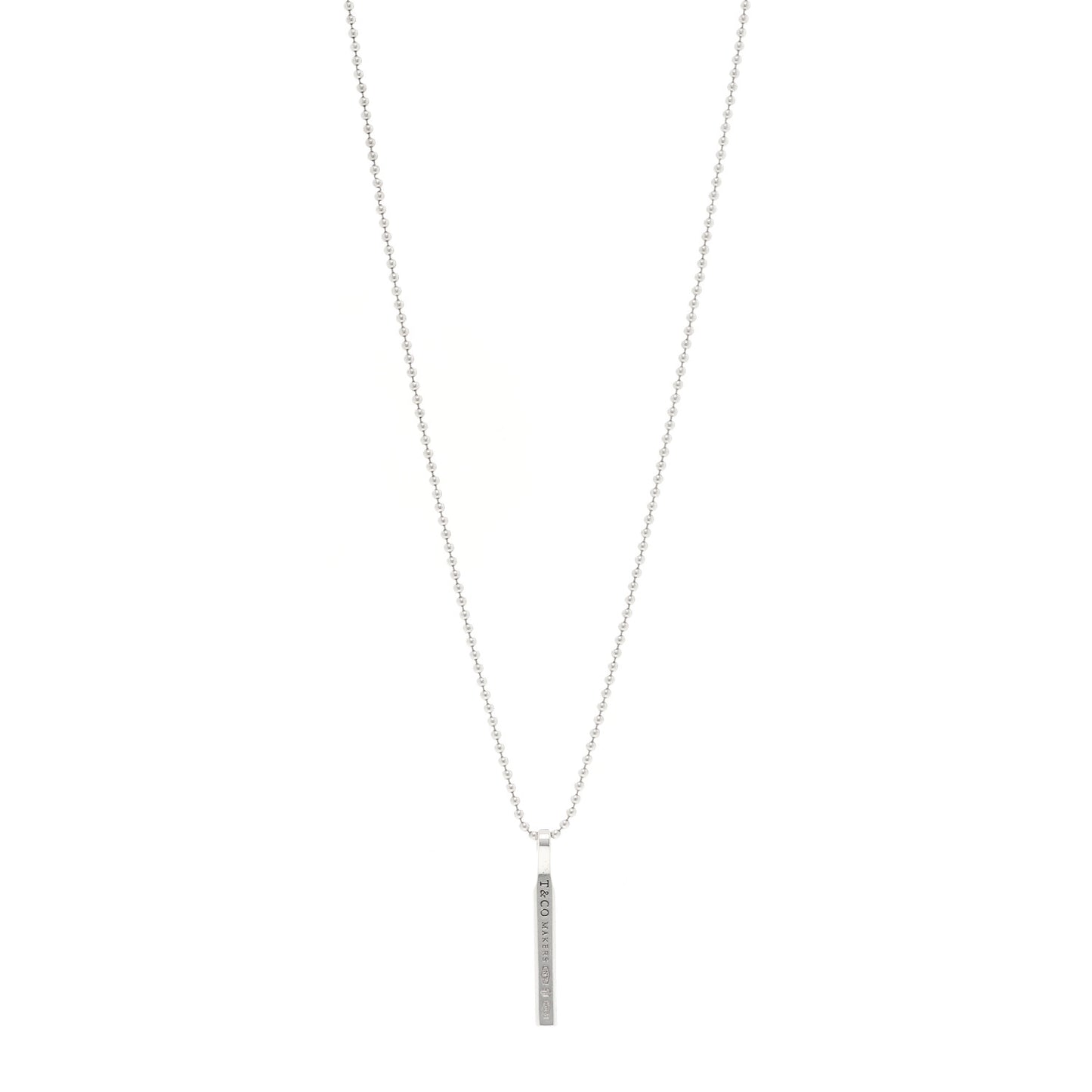 Sterling Silver 1837 Makers Bar Pendant Necklace