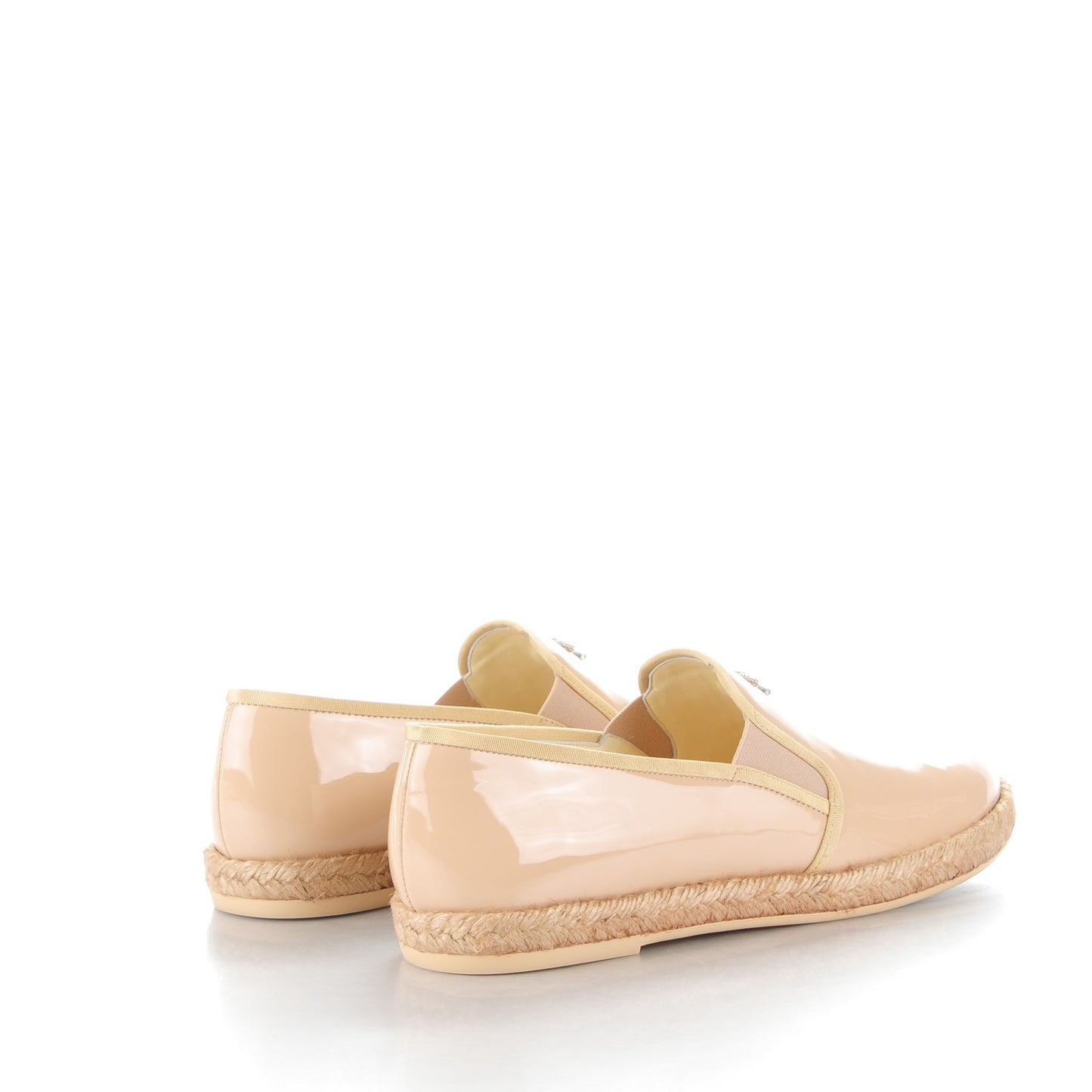 Patent Calfskin Espadrille Loafers 39.5 Beige