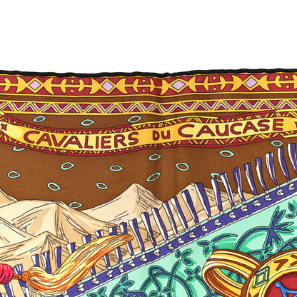 Hermes Silk Cavaliers du Caucase Scarf 140 Tabac Orange Multicolor 5 of 5