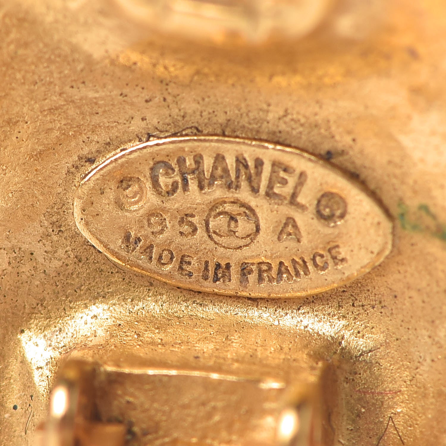 Chanel CC Button Clip On Earrings Gold 4 of 5