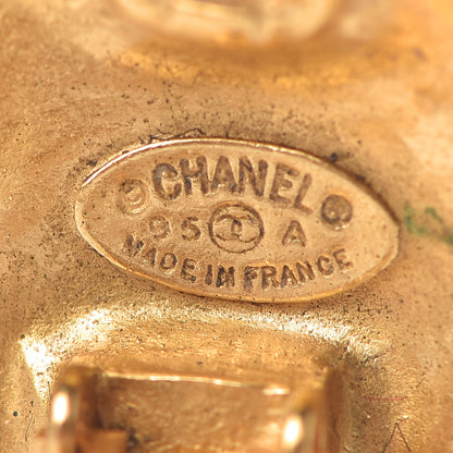 Chanel CC Button Clip On Earrings Gold 4 of 5