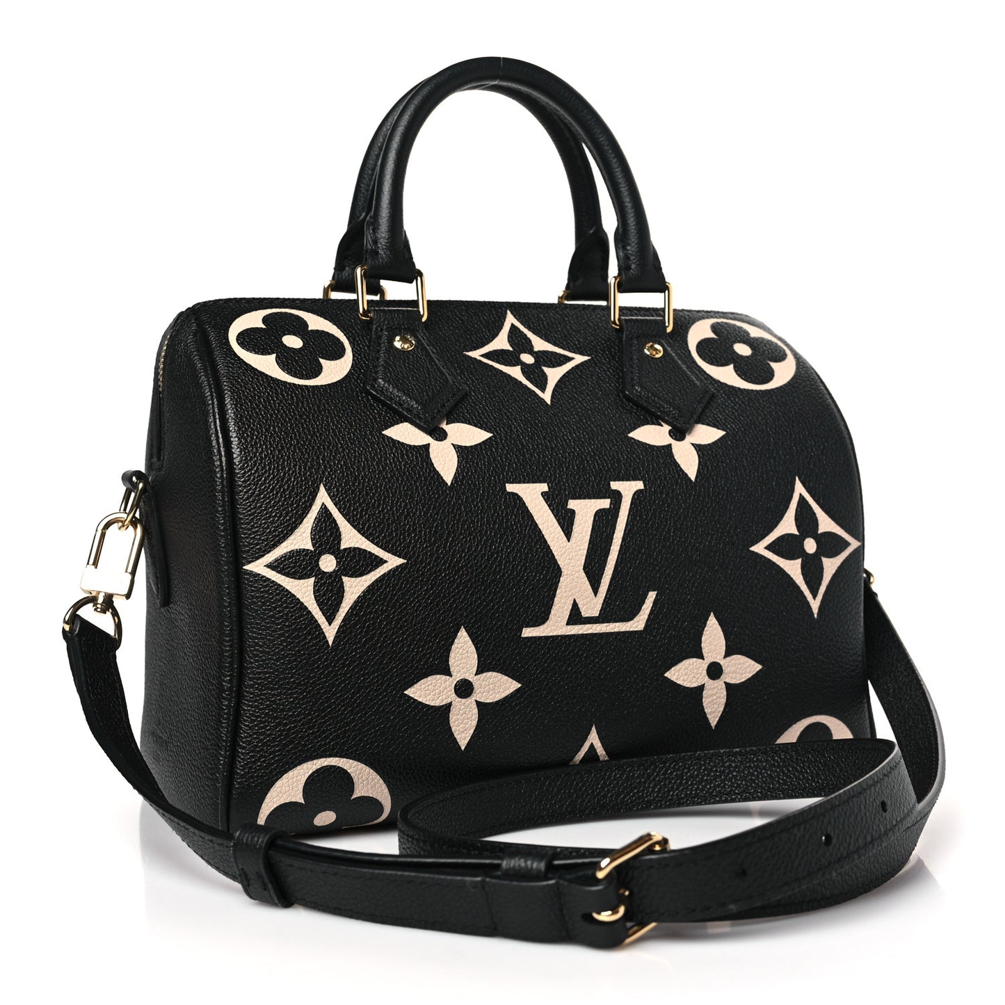 Empreinte Monogram Giant Speedy Bandouliere 25 Black Beige