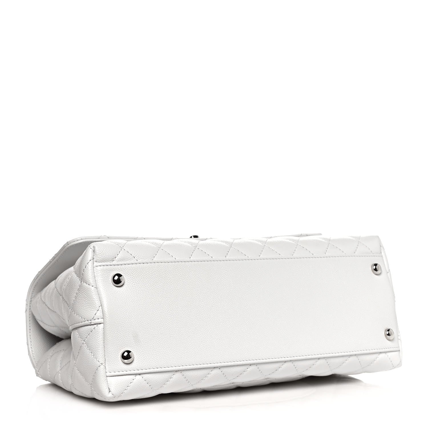 Chanel Caviar Quilted Small Coco Handle Flap White 5 of 14