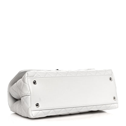 Chanel Caviar Quilted Small Coco Handle Flap White 5 of 14