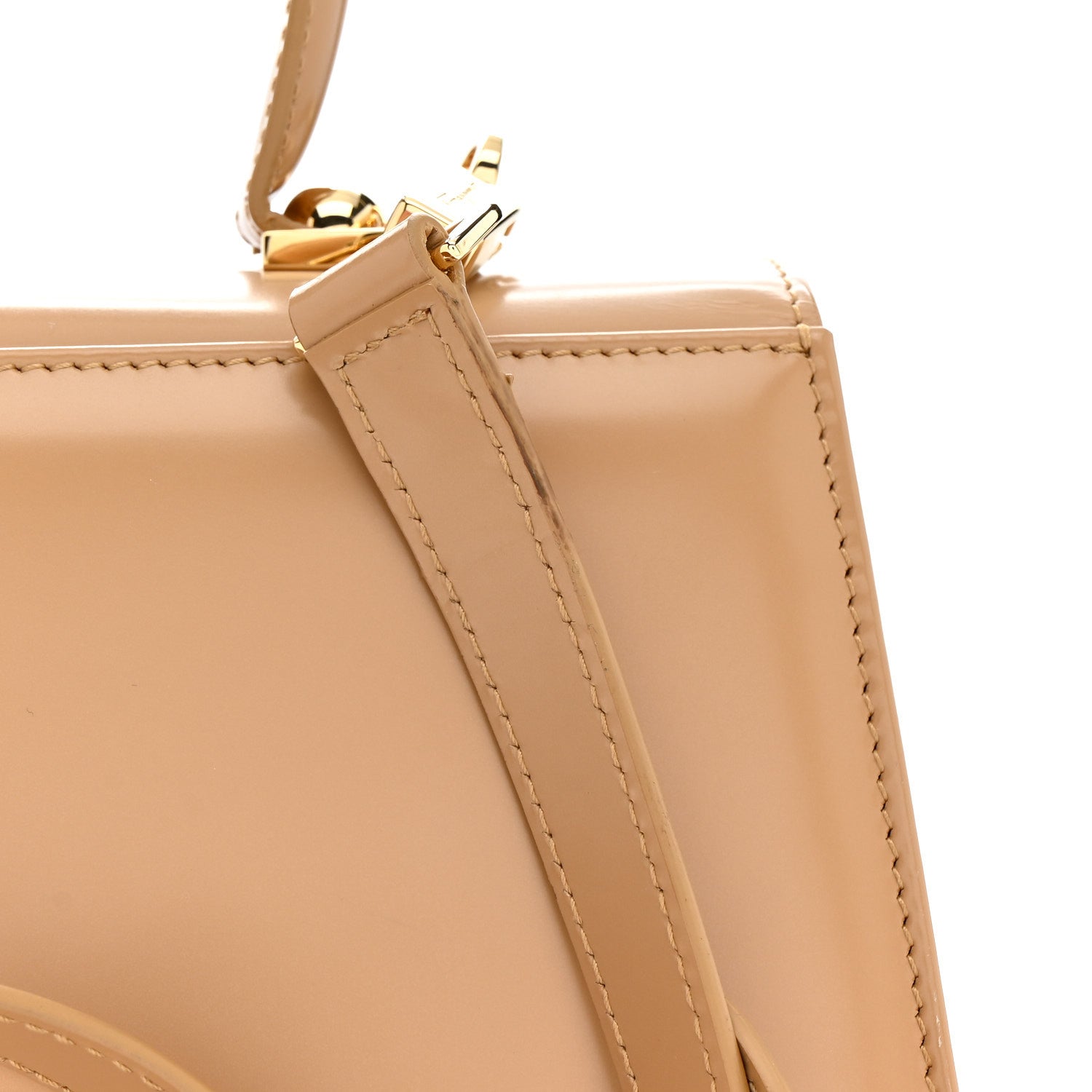 Salvatore Ferragamo Brushed Off Calfskin Iconic Large Top Handle