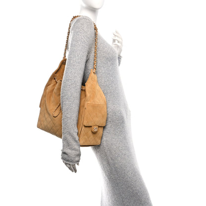 Chanel Suede Quilted Medium Chanel 25 Handbag Beige 2 of 11
