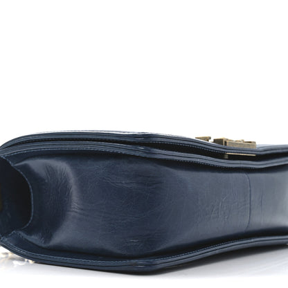 Chanel Glazed Calfskin Quilted Medium Boy Flap Blue 9 of 10