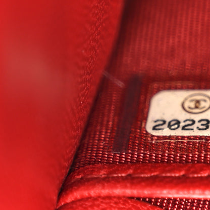 Chanel Lambskin Quilted Travel Case Red 8 of 10