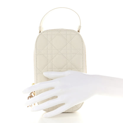 Christian Dior Lambskin Cannage Lady Dior Phone Holder Latte 2 of 11