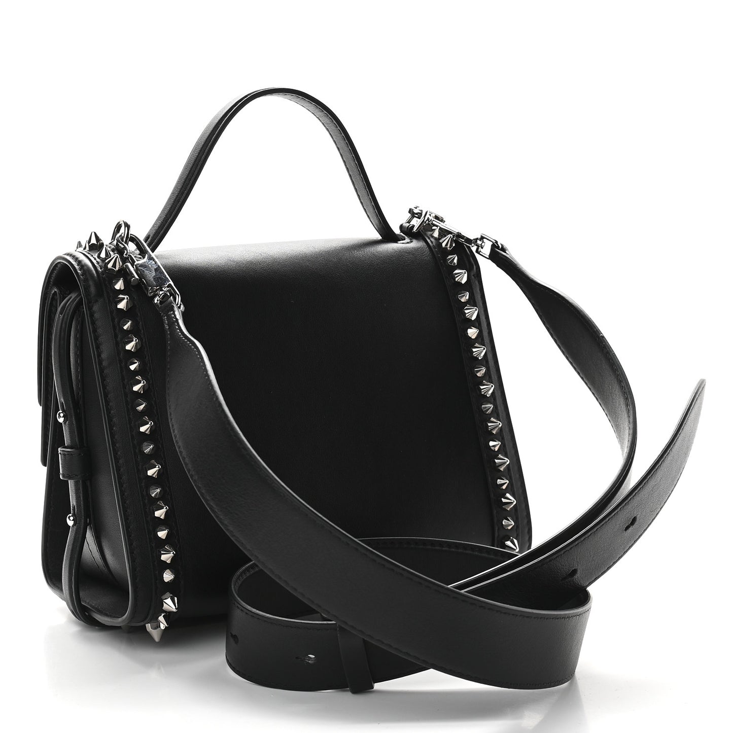 Calfskin Studded The Small Story Bag Black