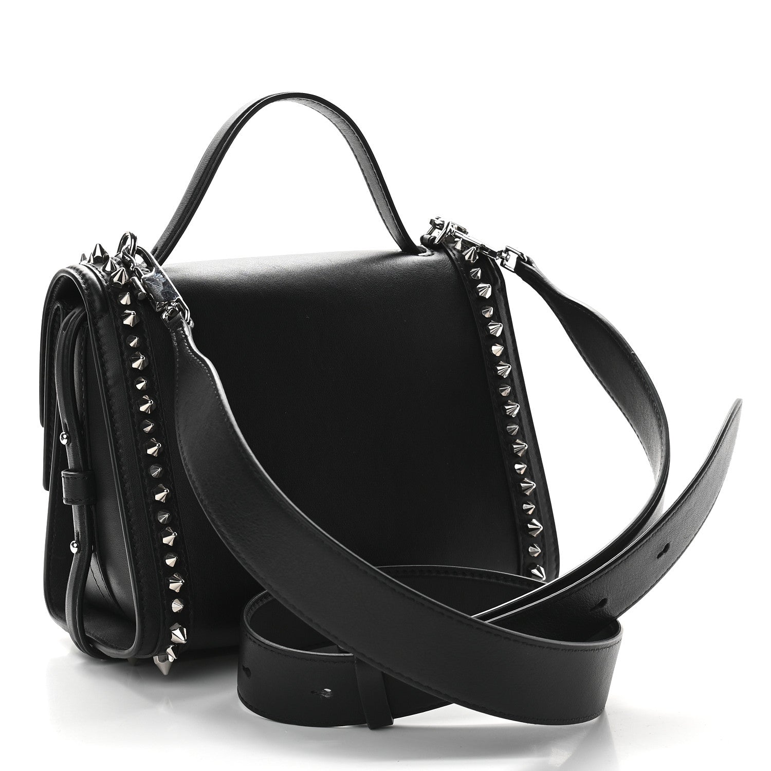 Alexander McQueen Calfskin Studded The Small Story Bag Black 3 of 8