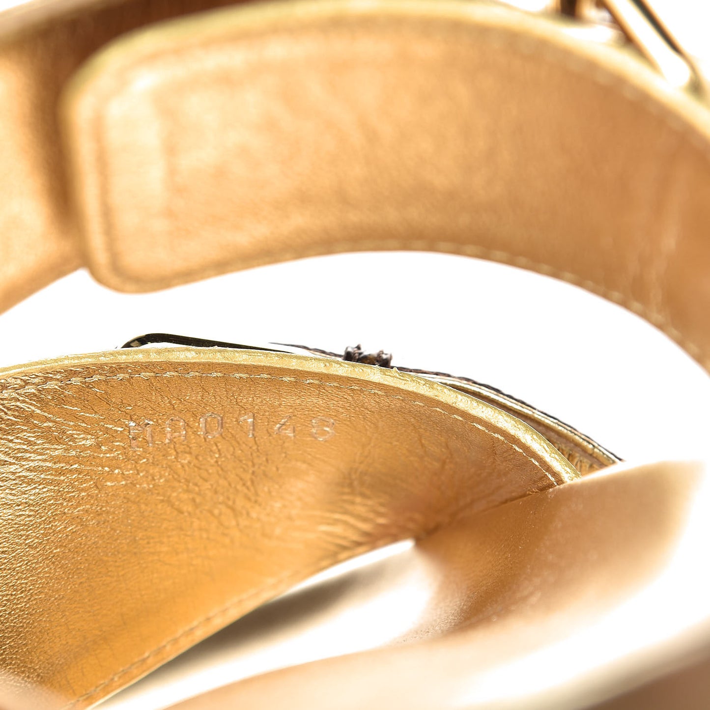 Patent Calfskin Monogram Bom Dia Mule Sandals 38 Gold