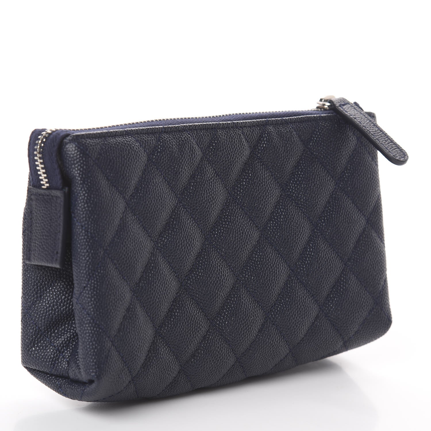 Chanel Caviar Quilted Cosmetic Case Navy 2 of 6