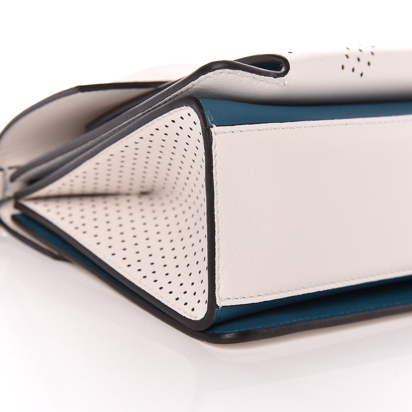 Lambskin Perforated Small GV3 Shoulder Bag White