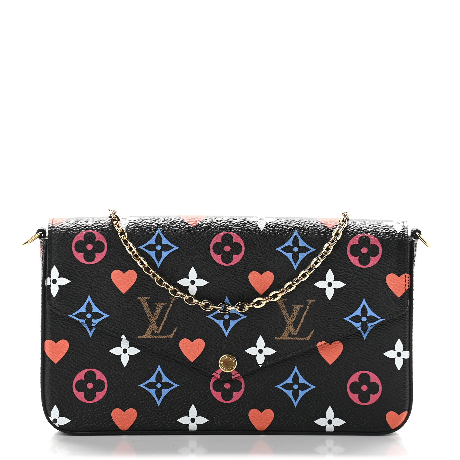 Louis Vuitton Game On Felicie Chain Wallet Black 3 of 9
