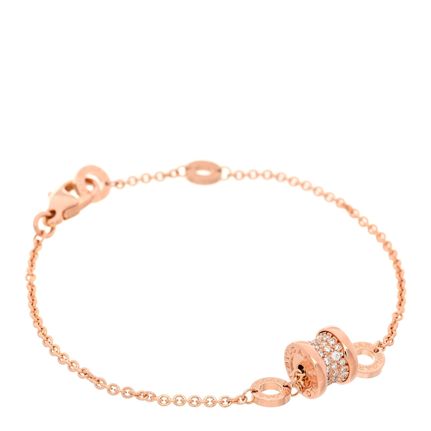Bulgari 18K Rose Gold Diamond B.Zero1 Bracelet SM 1 of 7