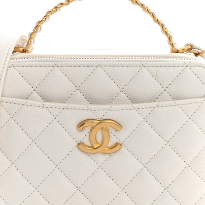 Chanel Caviar Quilted Pick Me Up Small Vanity Case  White 9 of 11